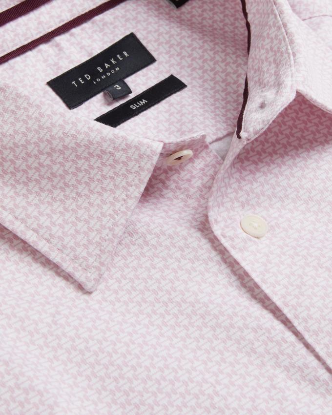 Chemises Ted Baker Long Sleeve Geometric Rose Homme | XBB-94922013